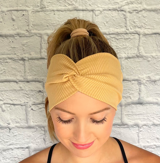 Tan Ribbed Headband