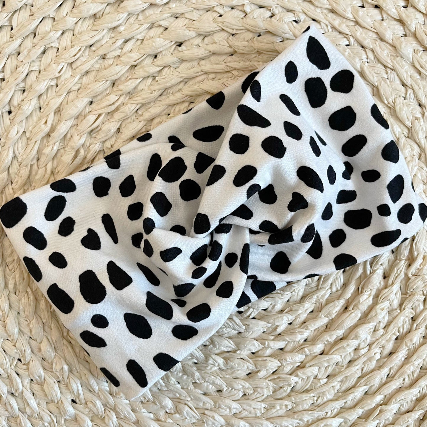 White and Black Spotted Headband