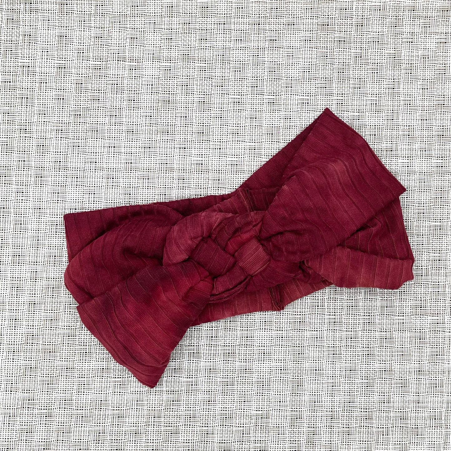 burgundy color tie dye knot headband