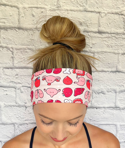 tan headband with organs