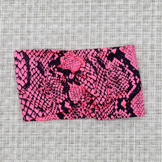 hot pink and black snakeskin wide twist headband