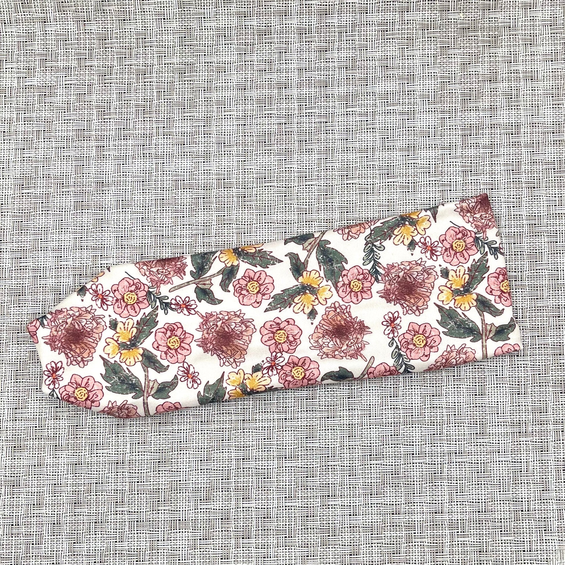 pink and yellow floral headband