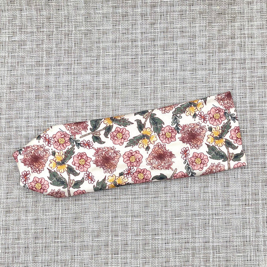 pink and yellow floral headband