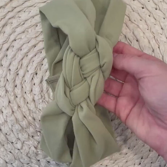 Tie Dye Knot Headband, Boho Hairstyle, Women’s Knotted Hair Band, Gray Accessory