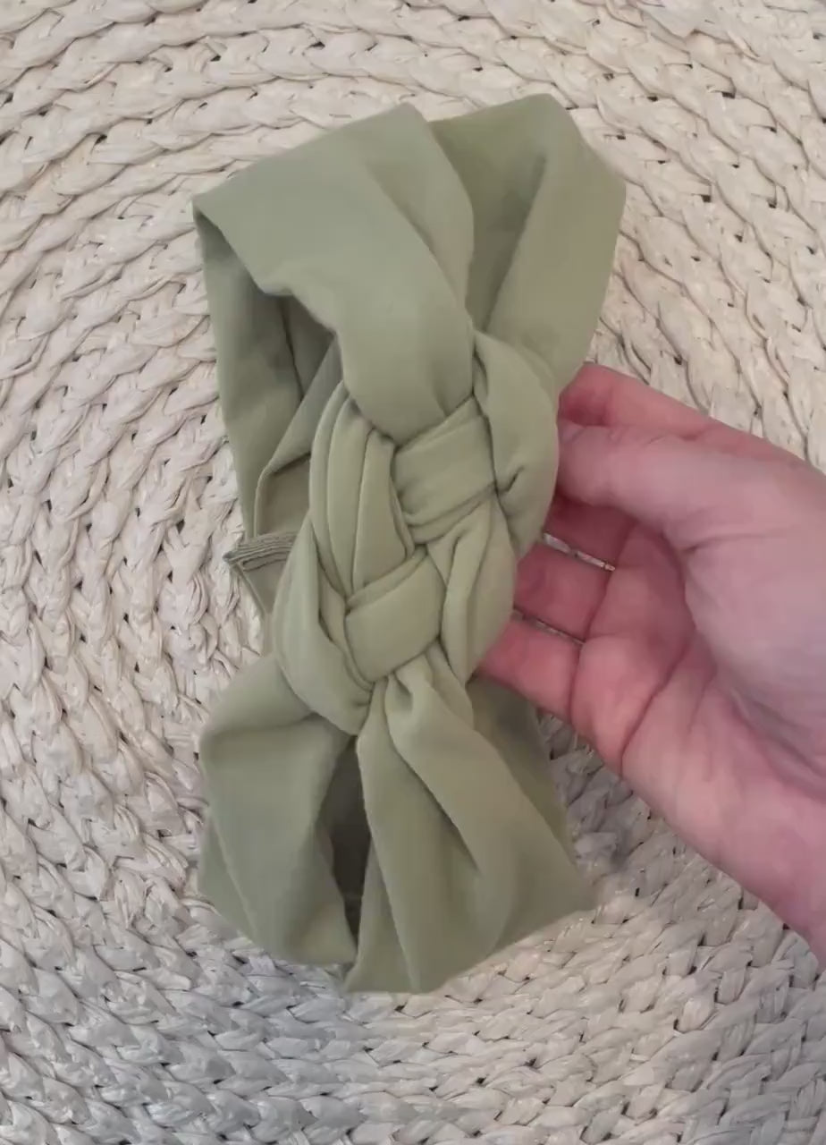 Tie Dye Knot Headband, Boho Hairstyle, Women’s Knotted Hair Band, Gray Accessory