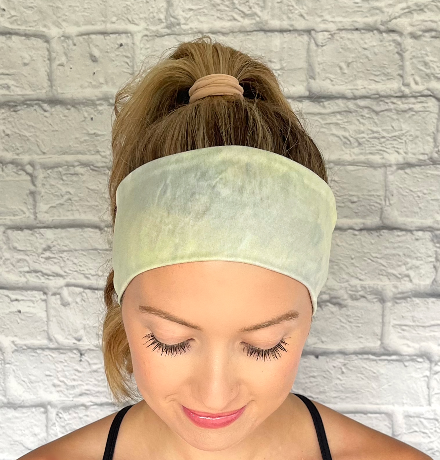 sage green tie dye headband