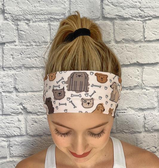 brown headband with dogs