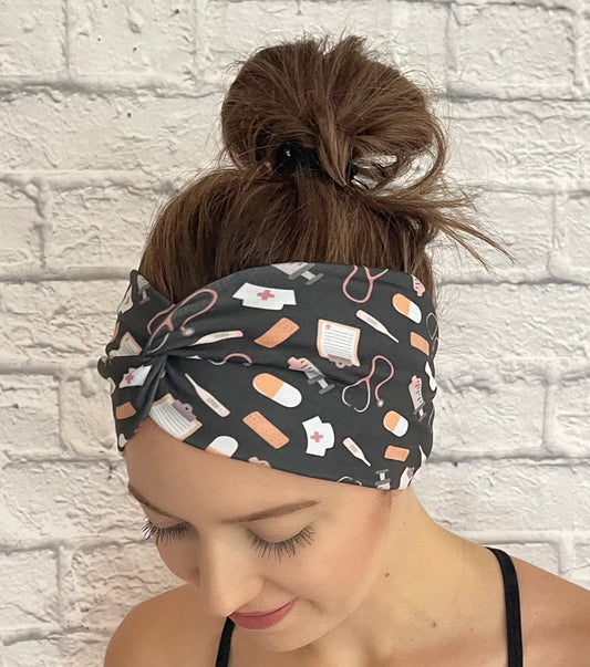 charcoal color medical nurse headband