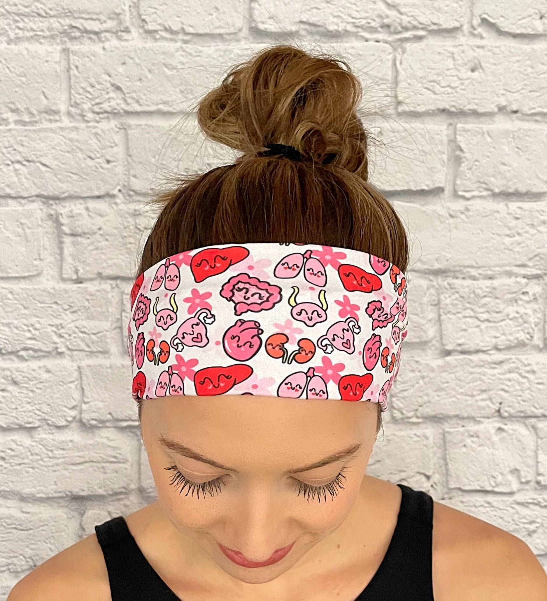 white medical theme headband with body organs